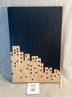 Full view of wooden skyline wall art panel