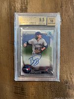 Front of BGS-slabbed 2016 Bowman Chrome Bo Bichette Rookie Autograph card