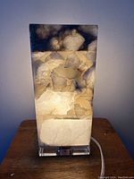 Front view illuminated showing alabaster veining and glow