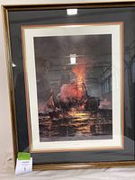 Full view of framed print showing artwork, matting and frame