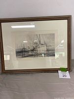 Frontal view of framed print showing entire artwork and frame