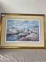 Full view of framed, matted print