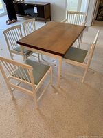 Full view of table and chairs set