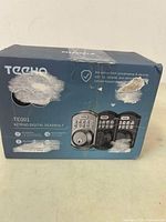 Box showing the model TE001 keypad digital deadbolt and product branding.
