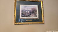 Frontal view of framed Thomas Kinkade painting titled "Come Inside" showing the full artwork and frame.