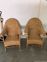 Front view of both wicker chairs