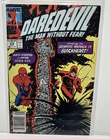 Front cover photo of Daredevil #270 comic book showing Daredevil and Spider-Man with Blackheart theme.