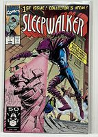 Full cover view of Marvel Sleepwalker #1 comic book showing the Sleepwalker character, title, publisher logo, and issue details.