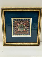 Full frontal view of the framed print showing the artwork, matting, and frame combination.