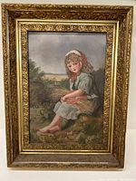 Full view of framed painting showing the entire artwork and the ornate frame.