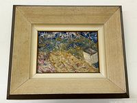 Framed oil on board painting showing the entire artwork and frame, highlighting size and condition.