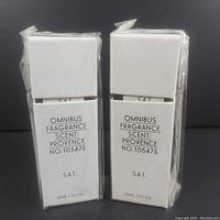 Two white boxes containing Omnibus Fragrance diffusers scent Provence, sealed and new.
