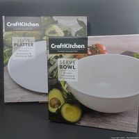 Photo of boxed Craft Kitchen Serve Platter and Serve Bowl showing packaging and product labels