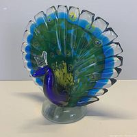 Front diagonal view showing vibrant colors and detailed tail feathers