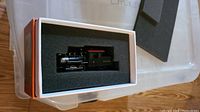 Locomotive in foam storage insert inside box