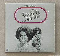 Front cover of Diana Ross & The Supremes Anthology LP showing portrait artwork and logo.