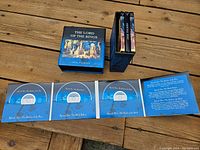 The Lord of the Rings box and CD audiobook set with discs open and visible