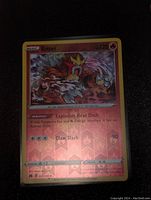 Front view of the Entei Pokemon holo foil card showing detailed artwork and card stats.