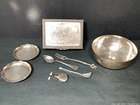 Overview of all lot items on black background