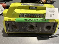 Front view of Ryobi ONE+ SuperCharger battery charger with four slots and a green 'Tested and Works' label.