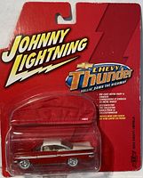 Johnny Lightning branded backing card with Chevy Thunder series name and model in blister pack
