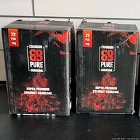 Two boxes of Charbon COCOPURE super premium coconut charcoal, each box 72 pcs, total 144 pcs.