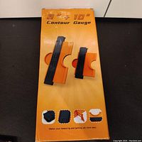 Packaged 6" and 10" contour gauges in original orange packaging showing product illustration and features.