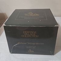 Box for Department 56 Charles Dickens Heritage Village Collection 'The Grapes Inn' Dickens Village Series, showing wear and tear.