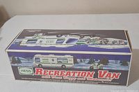 Box of the Hess Recreation Van with Dune Buggy and Motorcycle showing branding and model name