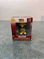 Front view of unopened Wolverine Marvel Funko Pop Minis box showing figure inside.