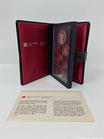 Open case showing six proof coins in protective display with red interior and Royal Canadian Mint logo