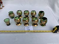 Full set showing all glass pieces and scale