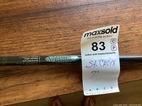 Close-up of the St. Croix fishing rod label showing 7' medium power, fast action, 5'6" graphite, AVID, AS70 MF specifications.