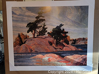 Front view of the decorative print showing the full artwork including signature and title.