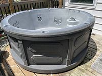 Spa shell interior showing seating positions and jets