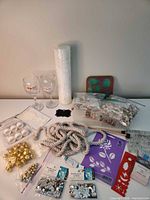 overview of all craft items on table