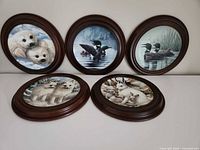 All five framed plates displayed