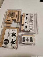 All four boxed stamp sets overview