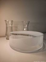 All three glass items together showing forms and relative sizes