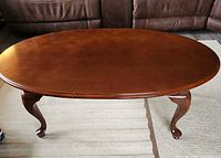 Top view of oval coffee table