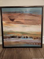 Full view of framed abstract painting
