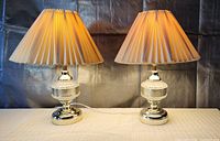 front view of both matching lamps illuminated