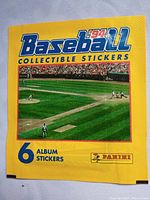 Close-up of a single sealed sticker pack showing the 1994 Baseball Collectible Stickers label and Panini logo