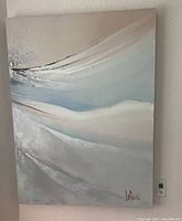 Full view of the abstract painting showing smooth color gradients and textures.
