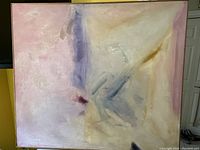 Front view of the abstract painting showing the color composition and framing.
