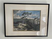 Front view of framed painting showing artwork and frame