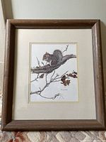 Framed full view of the "Gray Squirrel" art print showing the entire frame and matting.