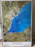 Full front view of the satellite map highlighting Toronto and The Golden Horseshoe region.