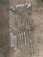 All clubs laid out on carpet showing full 10-piece set