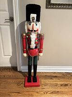 Full front view of entire nutcracker showing height, pose and paint finish